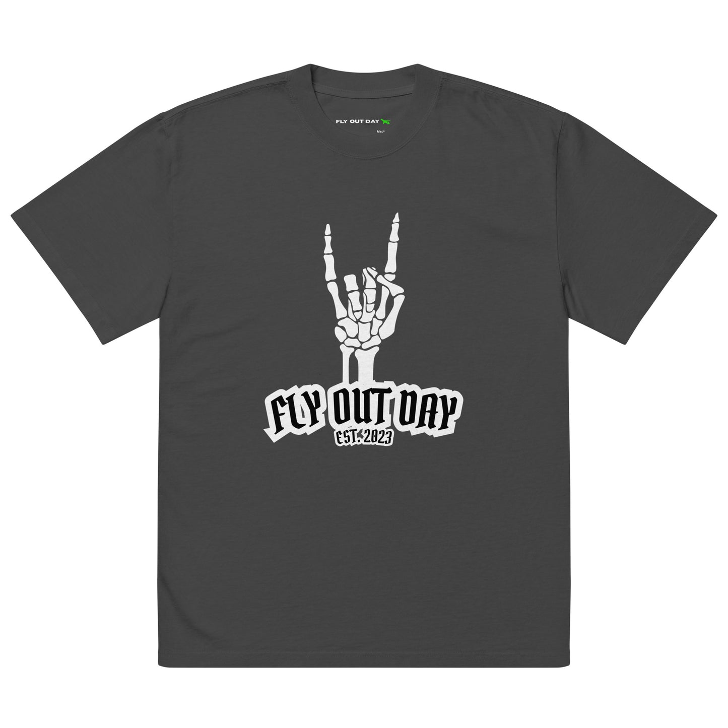 Fly Out Day - Horns Oversized T-Shirt Faded Black