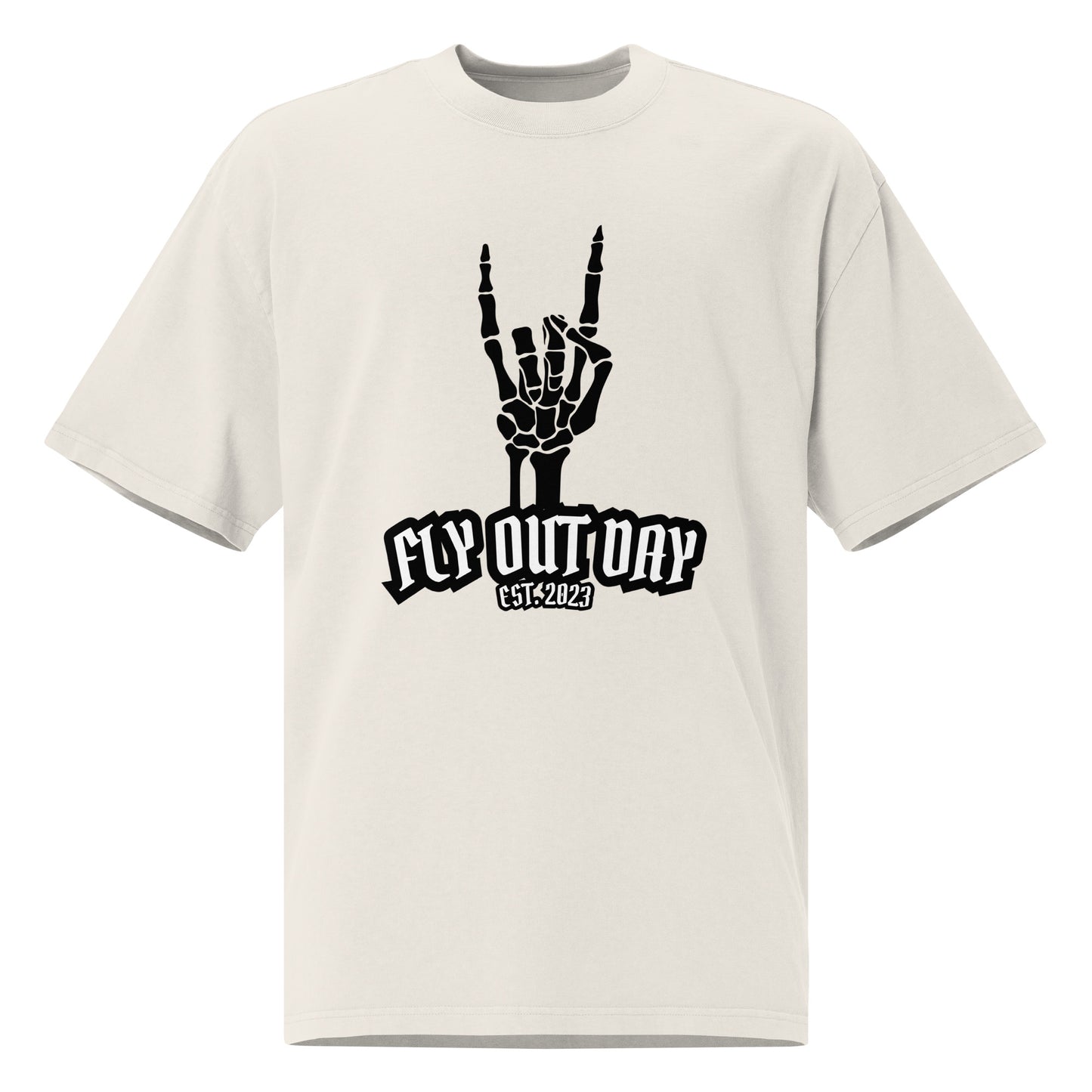 Fly Out Day - Horns Oversized T-Shirt Faded Bone