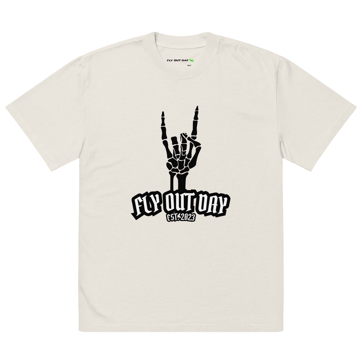 Fly Out Day - Horns Oversized T-Shirt Faded Bone