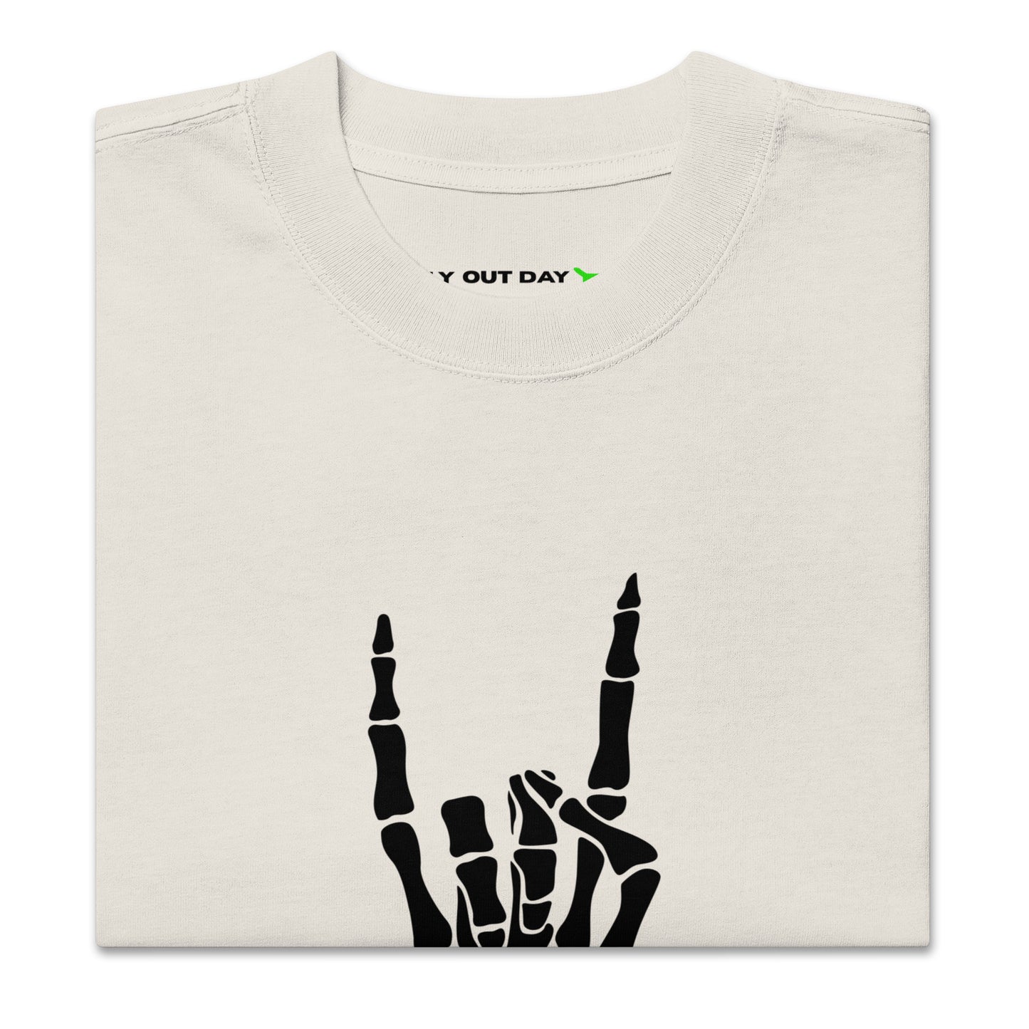 Fly Out Day - Horns Oversized T-Shirt Faded Bone