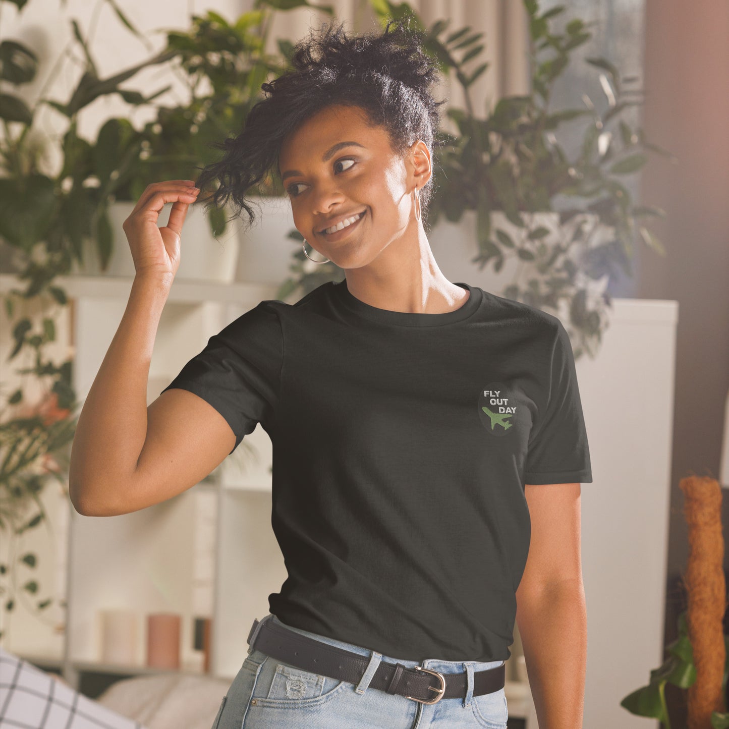 Fly Out Day Embroidered Short-Sleeve Unisex T-Shirt