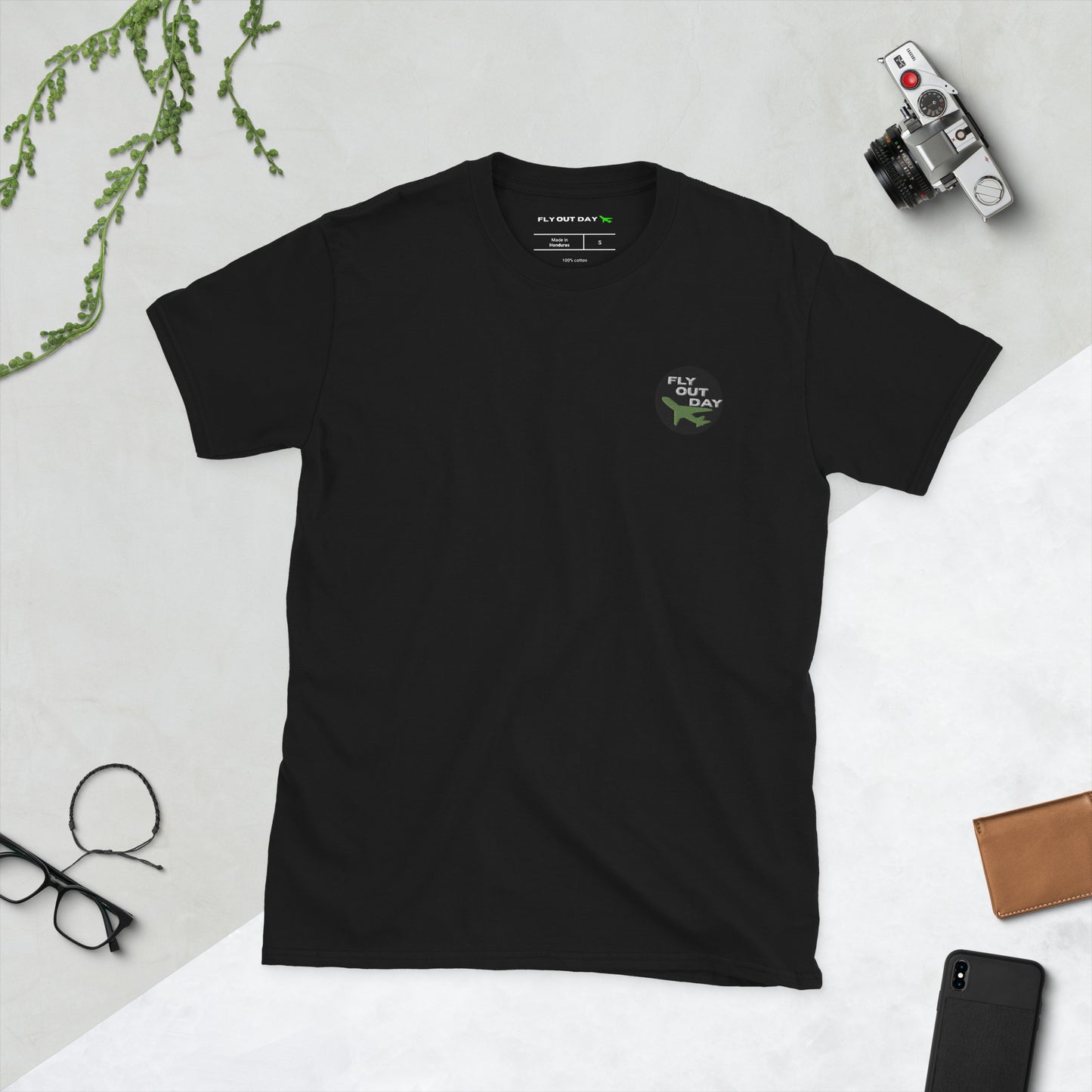 Fly Out Day Embroidered Short-Sleeve Unisex T-Shirt