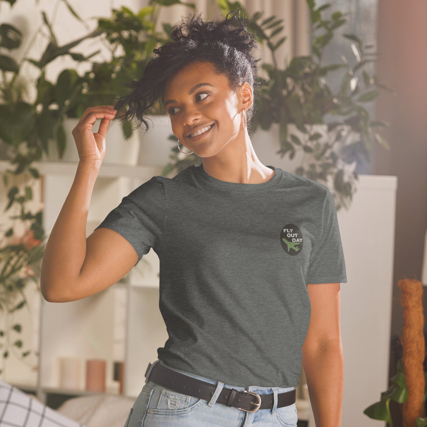 Fly Out Day Embroidered Short-Sleeve Unisex T-Shirt