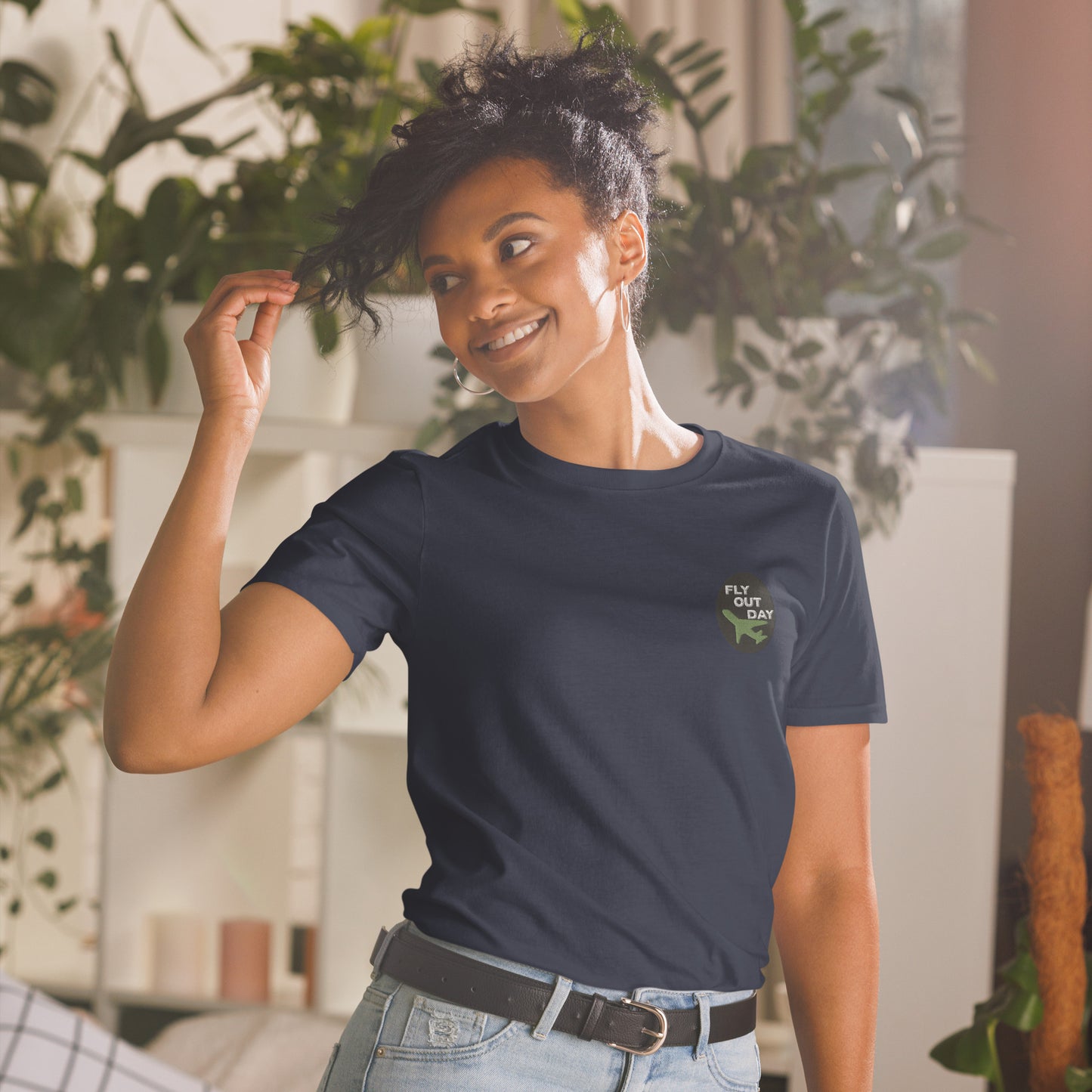 Fly Out Day Embroidered Short-Sleeve Unisex T-Shirt