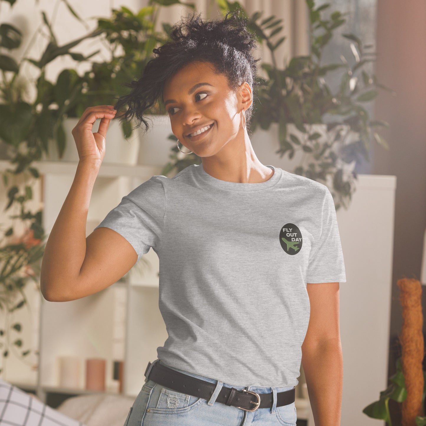 Fly Out Day Embroidered Short-Sleeve Unisex T-Shirt