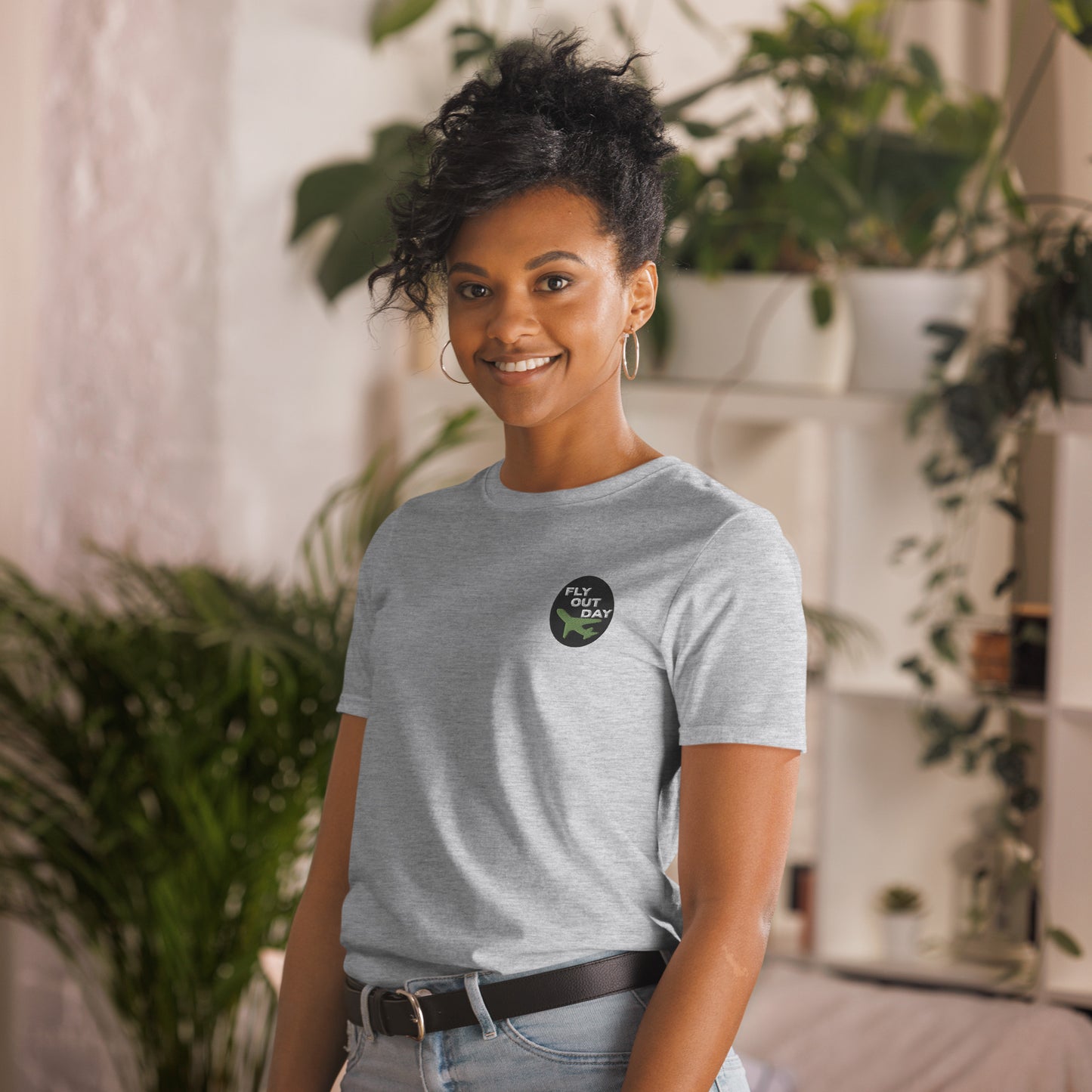 Fly Out Day Embroidered Short-Sleeve Unisex T-Shirt