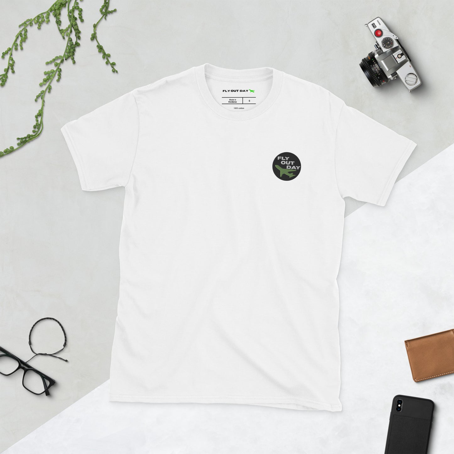Fly Out Day Embroidered Short-Sleeve Unisex T-Shirt