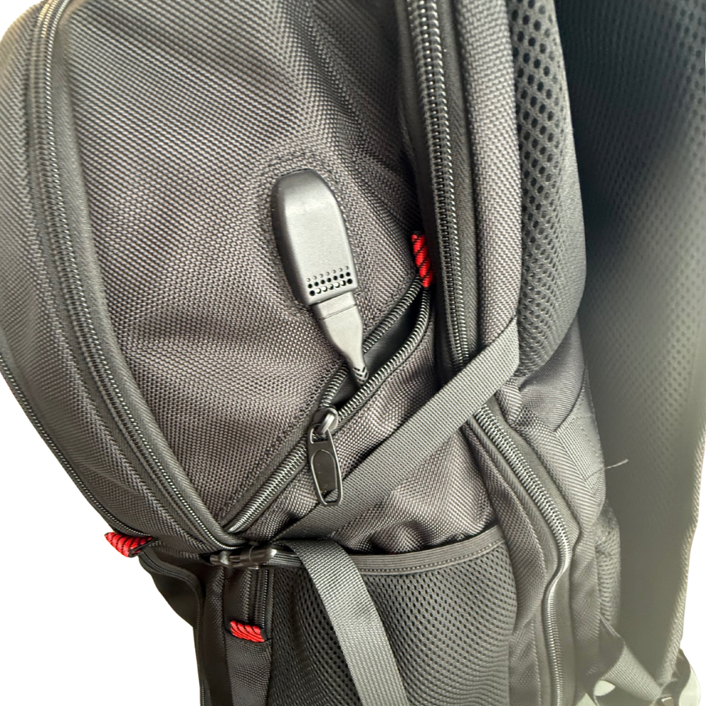 External USB charging Port on Fly Out Day 50L Backpack