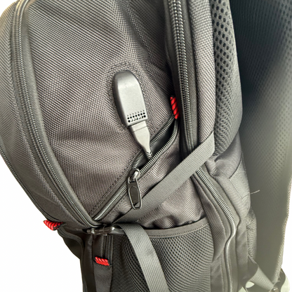 External USB charging Port on Fly Out Day 50L Backpack