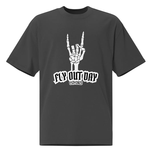 Fly Out Day - Horns Oversized T-Shirt Faded Black