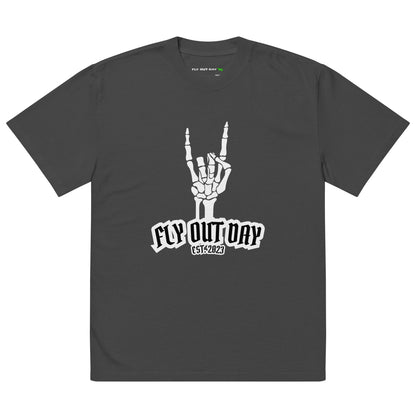 Fly Out Day - Horns Oversized T-Shirt Faded Black