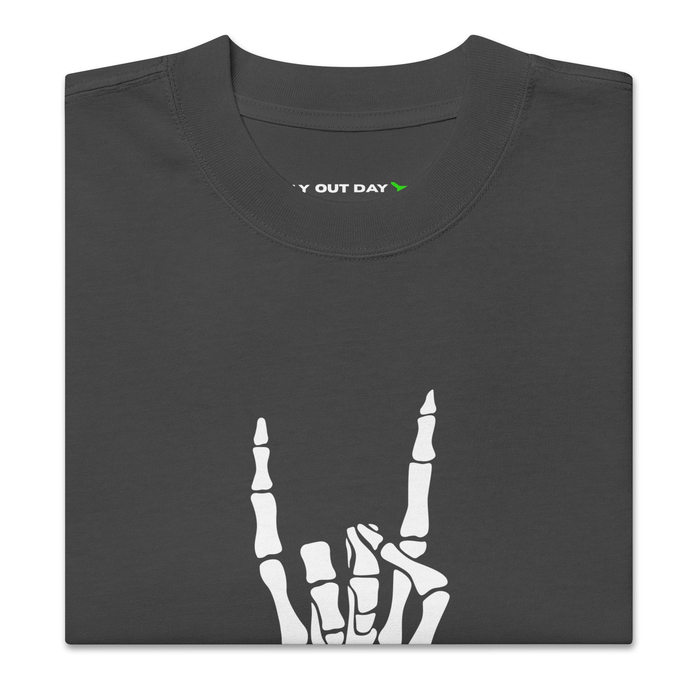 Fly Out Day - Horns Oversized T-Shirt Faded Black