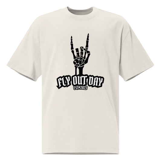Fly Out Day - Horns Oversized T-Shirt Faded Bone