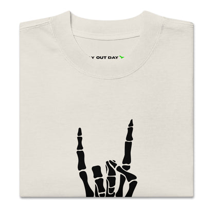 Fly Out Day - Horns Oversized T-Shirt Faded Bone