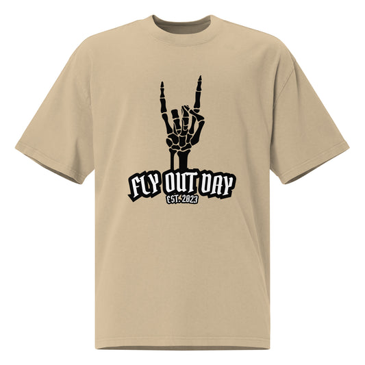 Fly Out Day - Horns Oversized T-Shirt Faded Khaki