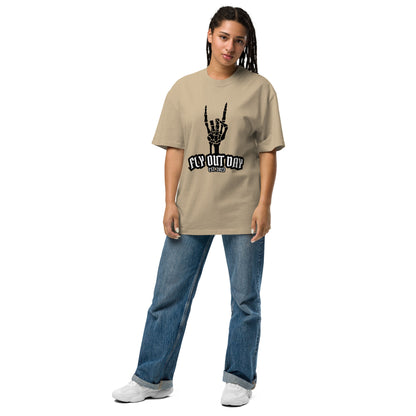 Fly Out Day - Horns Oversized T-Shirt Faded Khaki