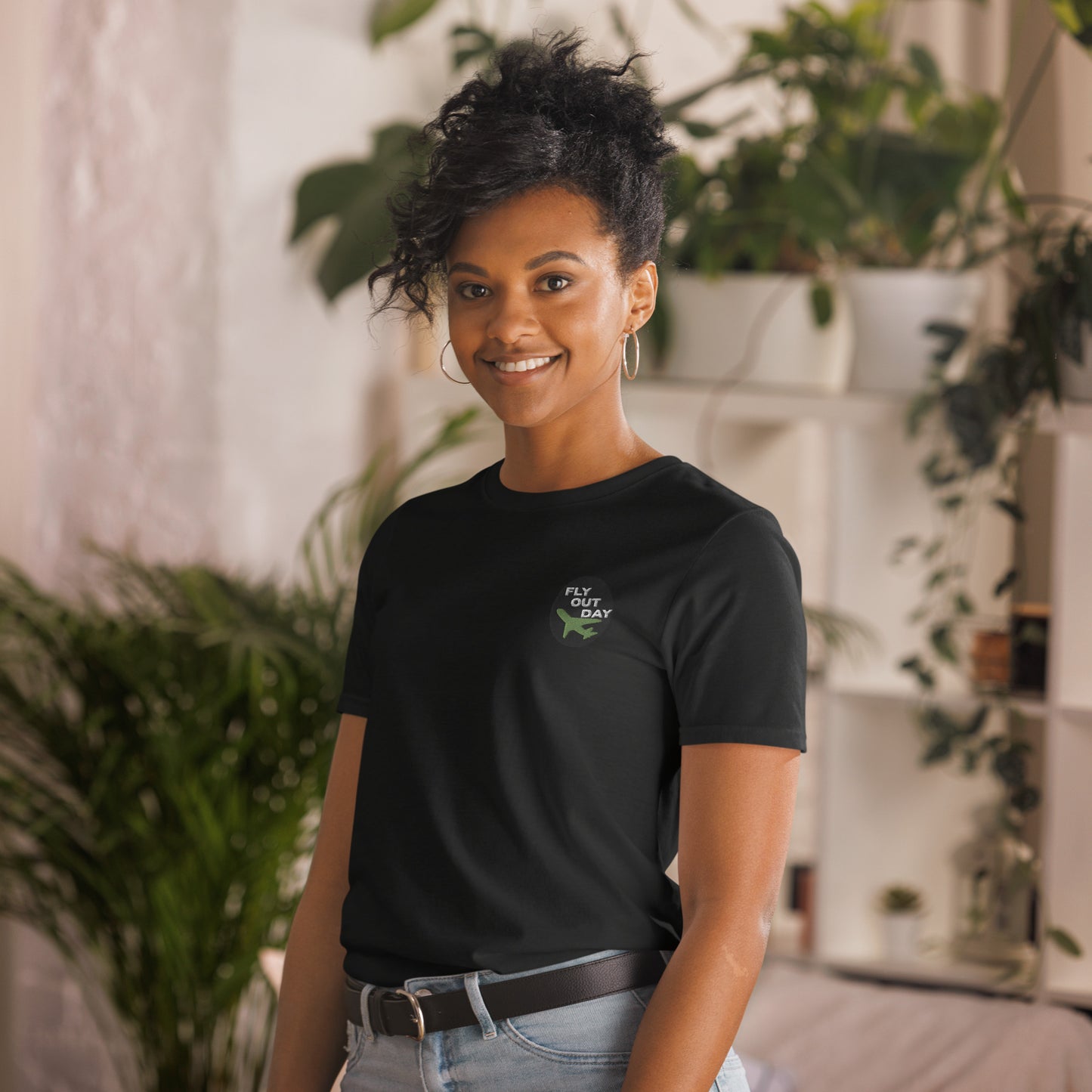 Fly Out Day Embroidered Short-Sleeve Unisex T-Shirt