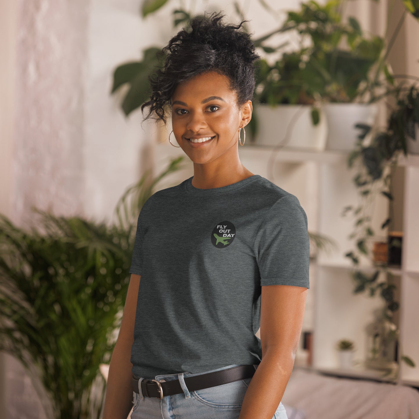 Fly Out Day Embroidered Short-Sleeve Unisex T-Shirt