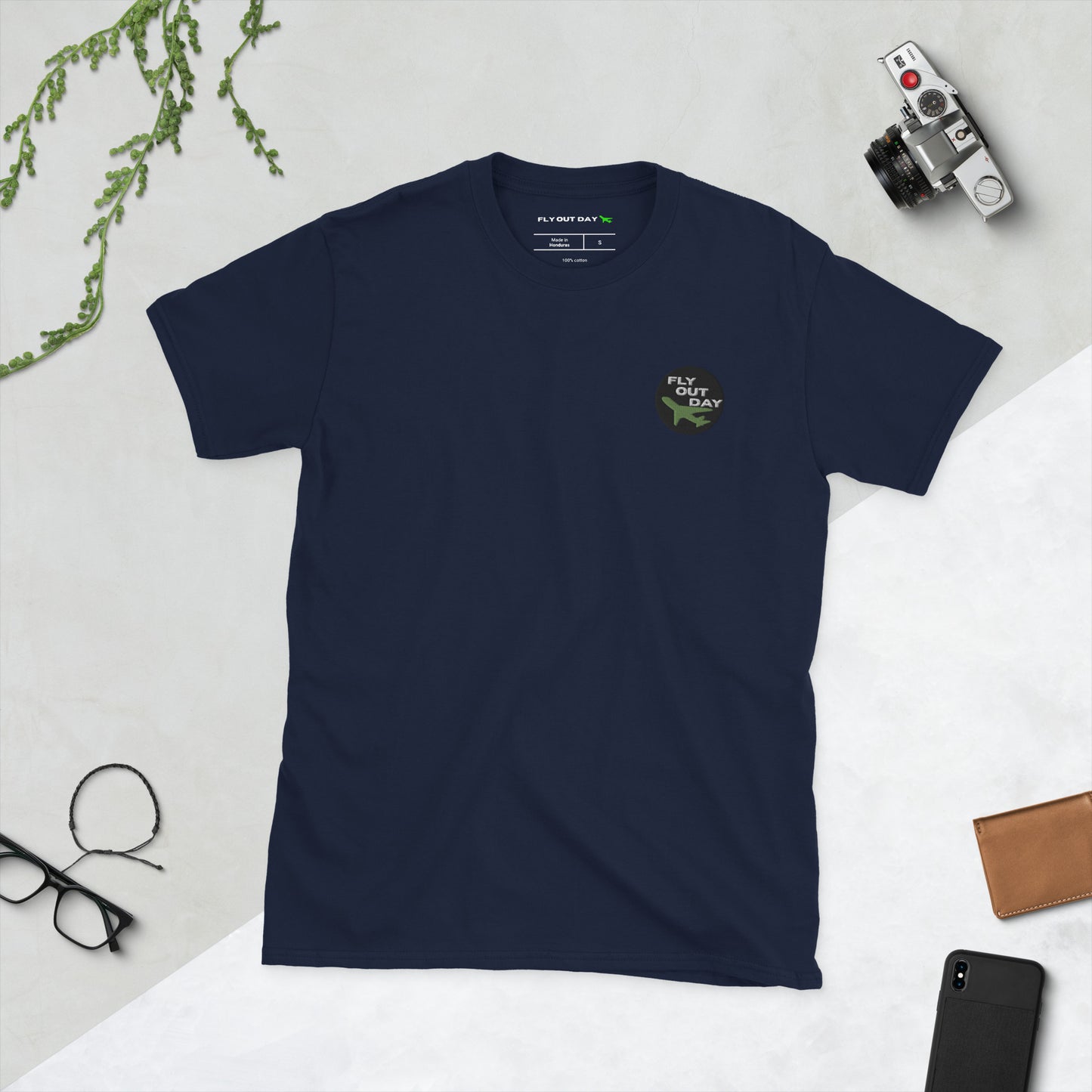 Fly Out Day Embroidered Short-Sleeve Unisex T-Shirt