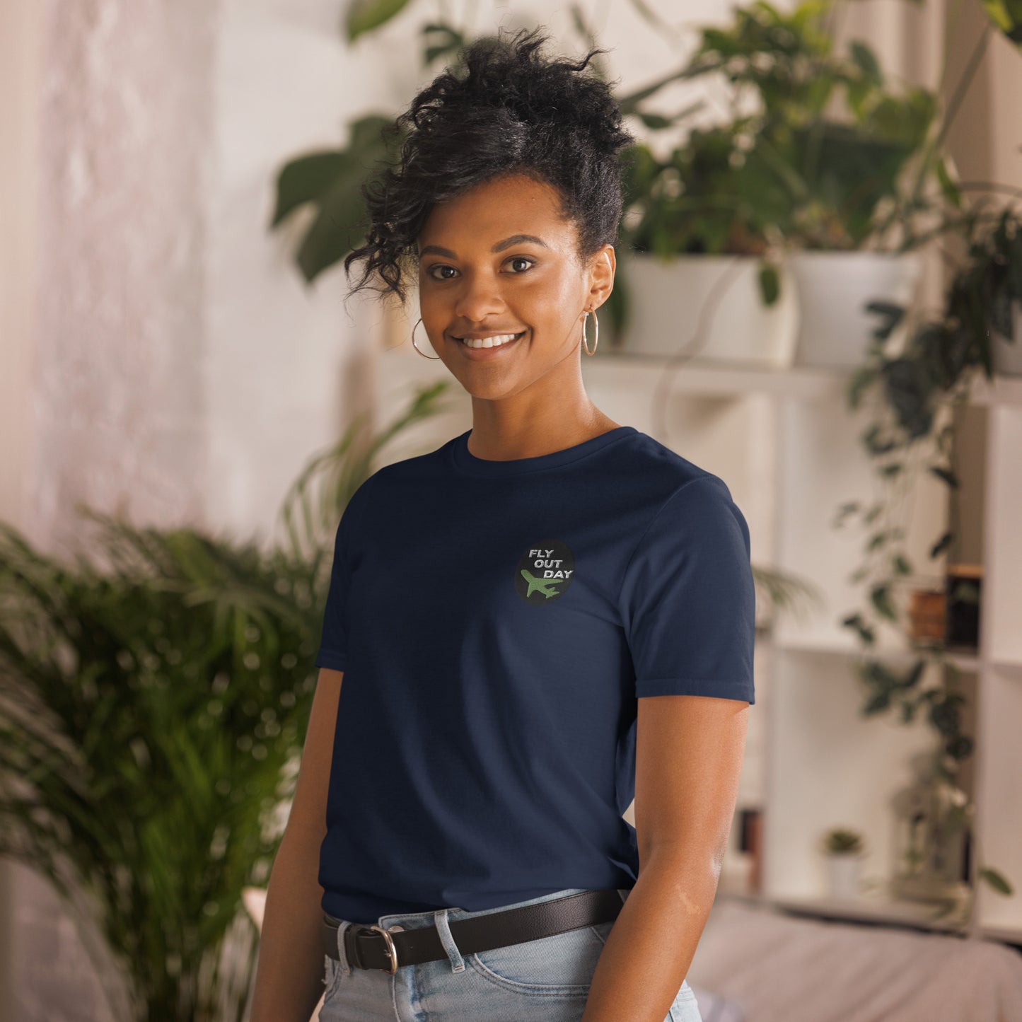 Fly Out Day Embroidered Short-Sleeve Unisex T-Shirt