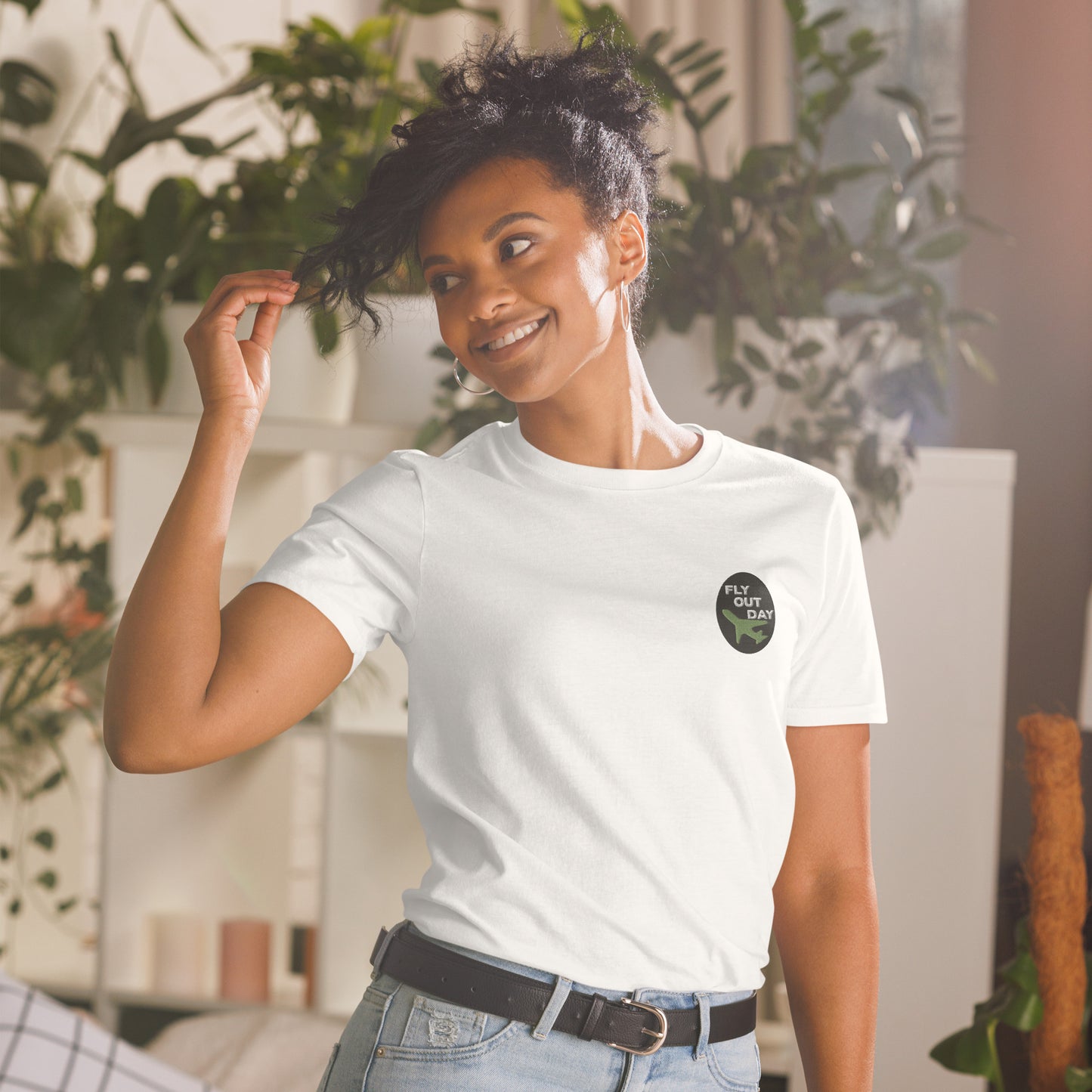 Fly Out Day Embroidered Short-Sleeve Unisex T-Shirt